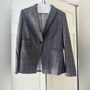 Veronica Beard Brock Dickey Plaid Blazer Jacket Gray Size 10 Business Work